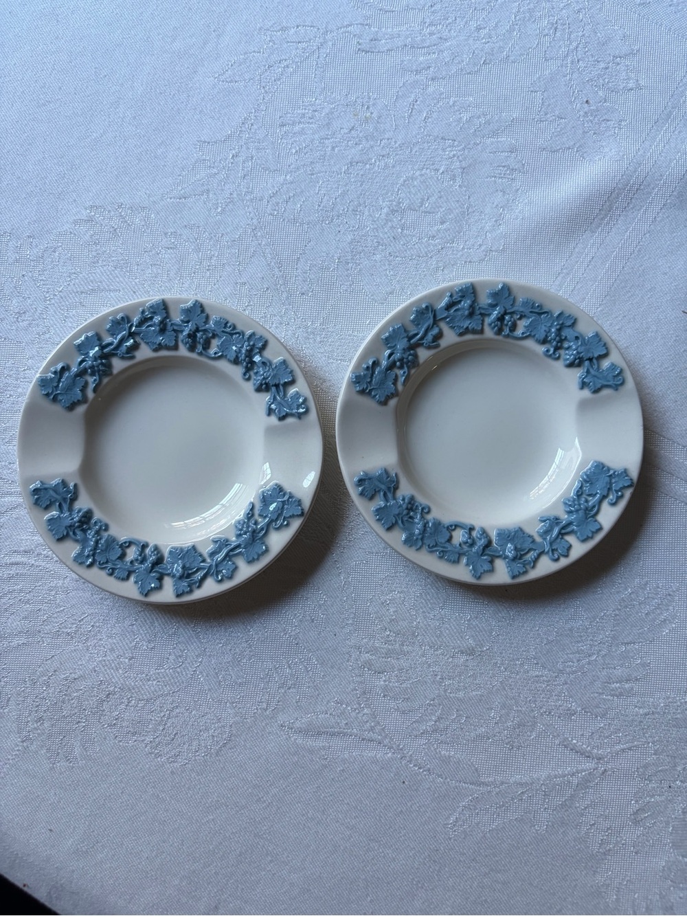 Set of 2 Wedgewood Etruia and Barlaston Vintage Queen’s Ware Ashtrays